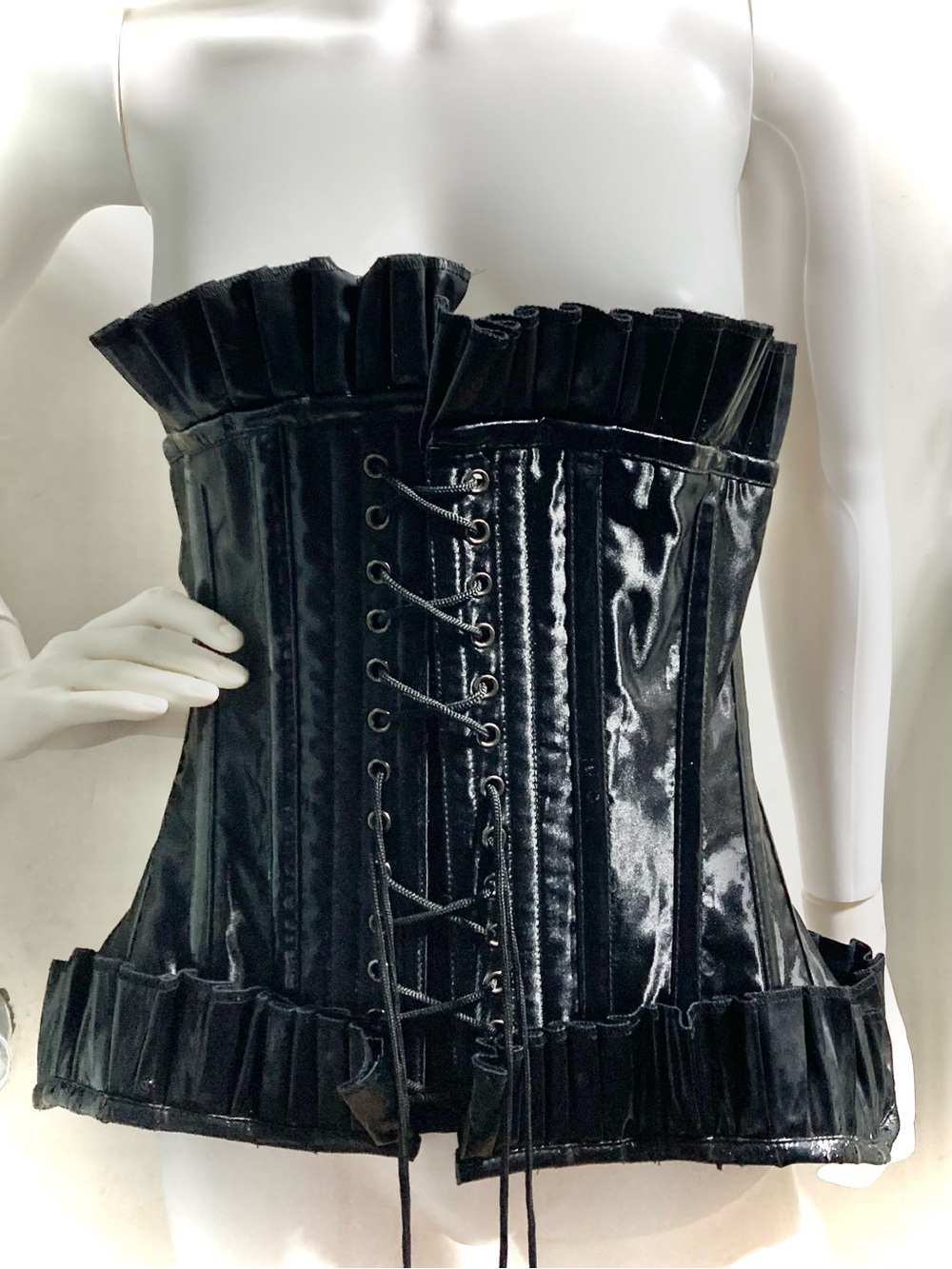 Burlesque Black Patent Laced Bustier Corset